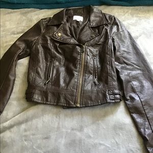 Brown leather jacket
